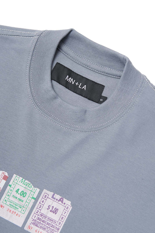 "BUS TIX" TEE IN GLACIER