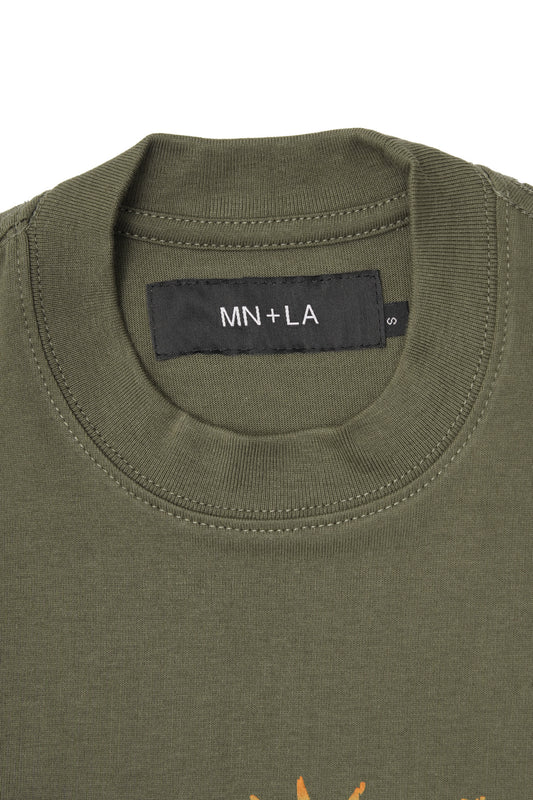 "SPIRIT WALKER" ULTRA HEAVY TEE IN OLIVE