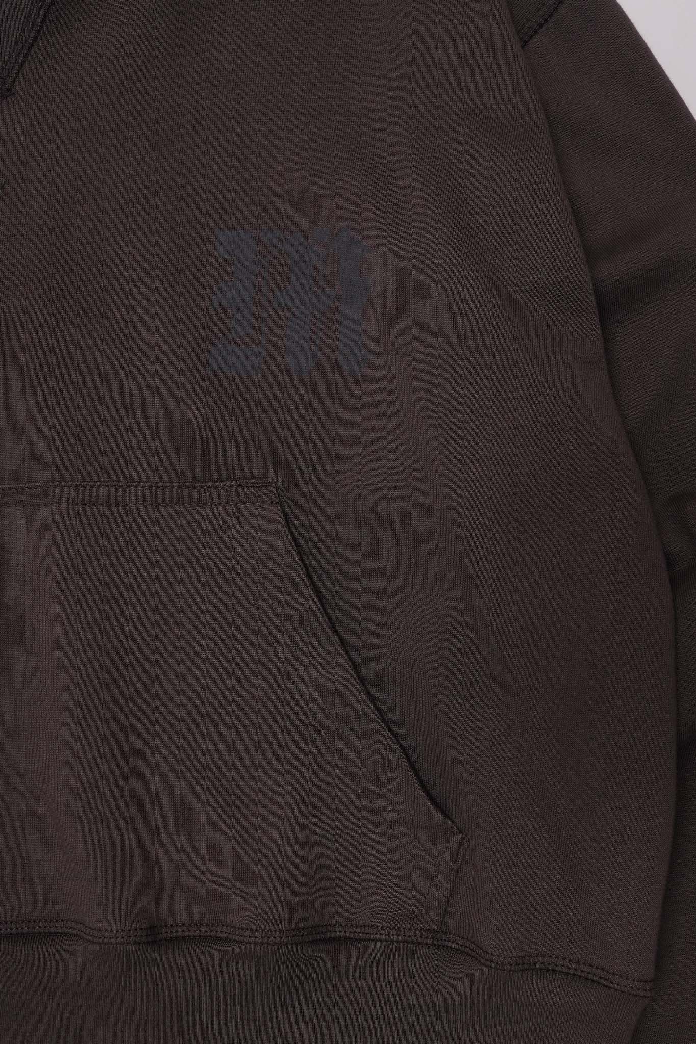 M'$ PAISLEY PATCHWORK MILITIA HOODIE IN CHARCOAL GREY