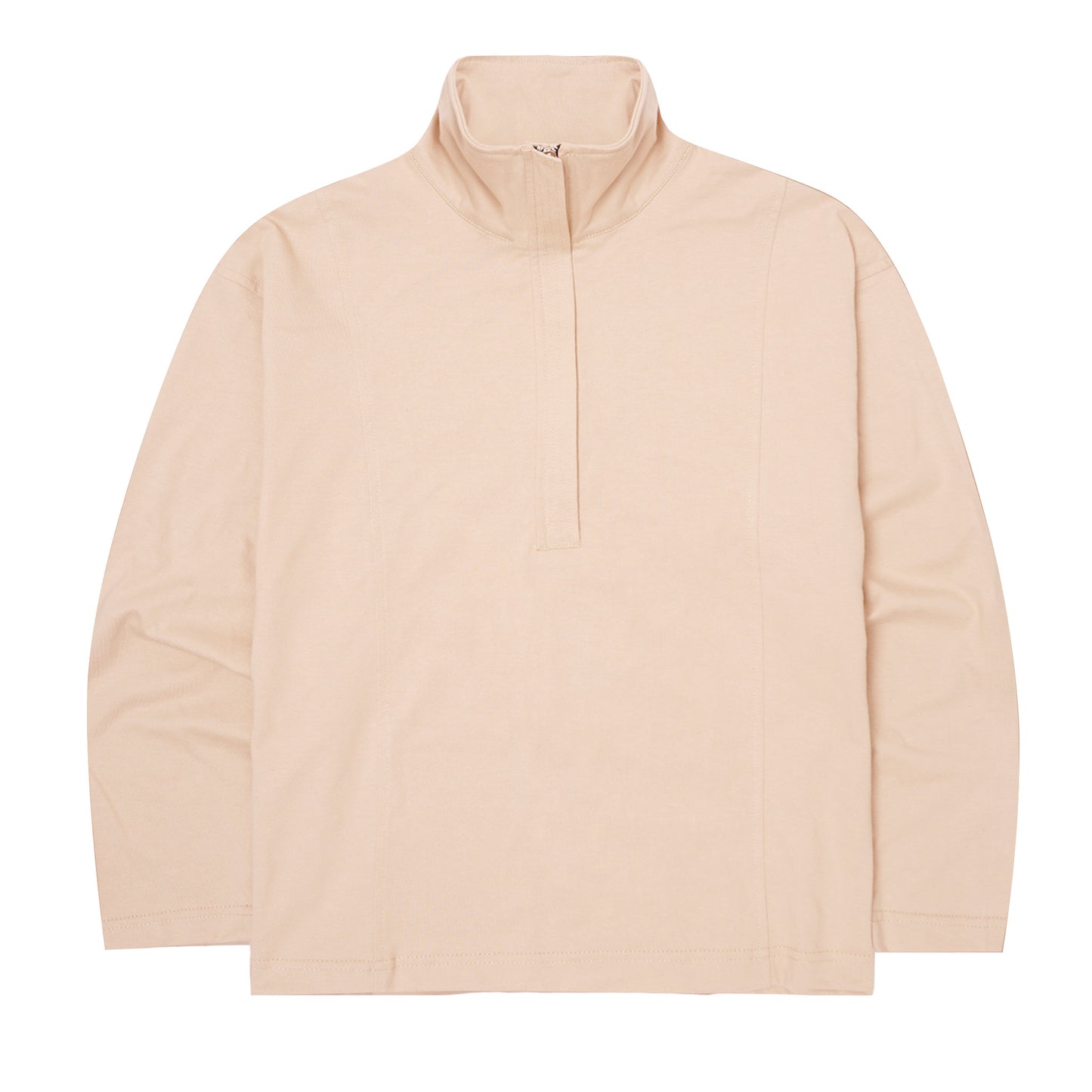 QUARTER ZIP L/S TEE IN ALABASTER