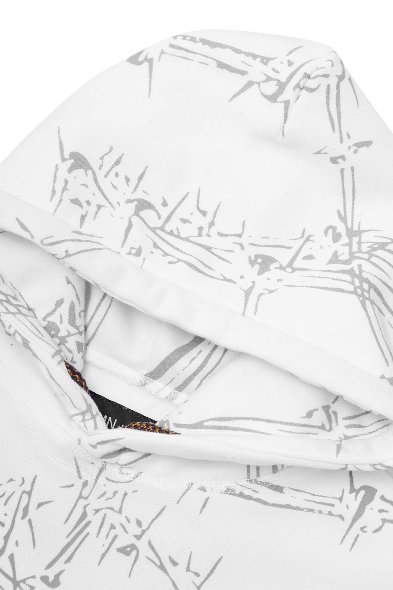 "WIRE WORK" HOODIE IN ARCTIC