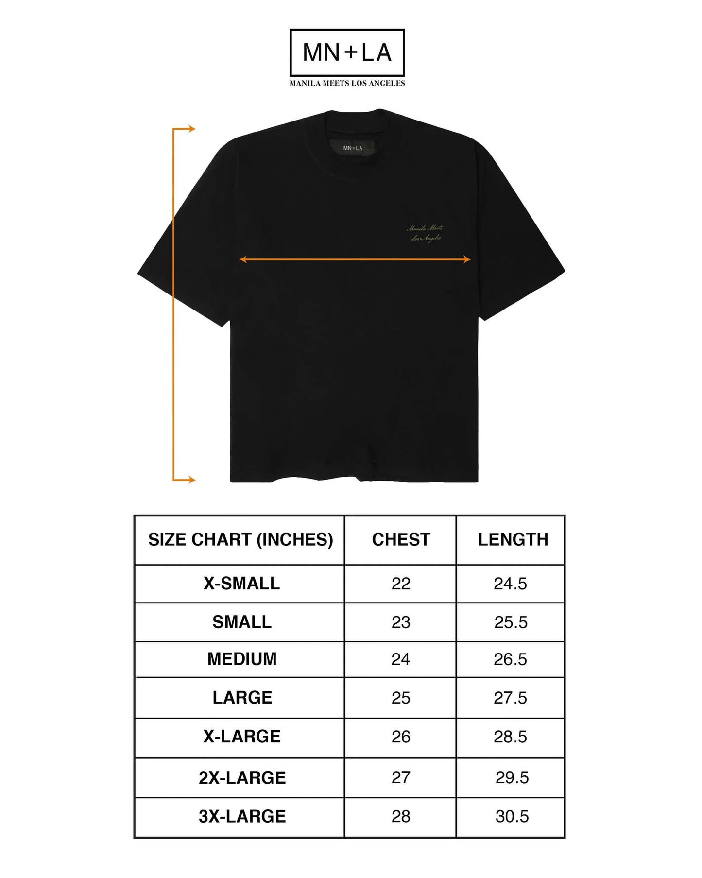 MN+LA™ SCRIPT LOGO TEE IN CAVIAR/CEMENT