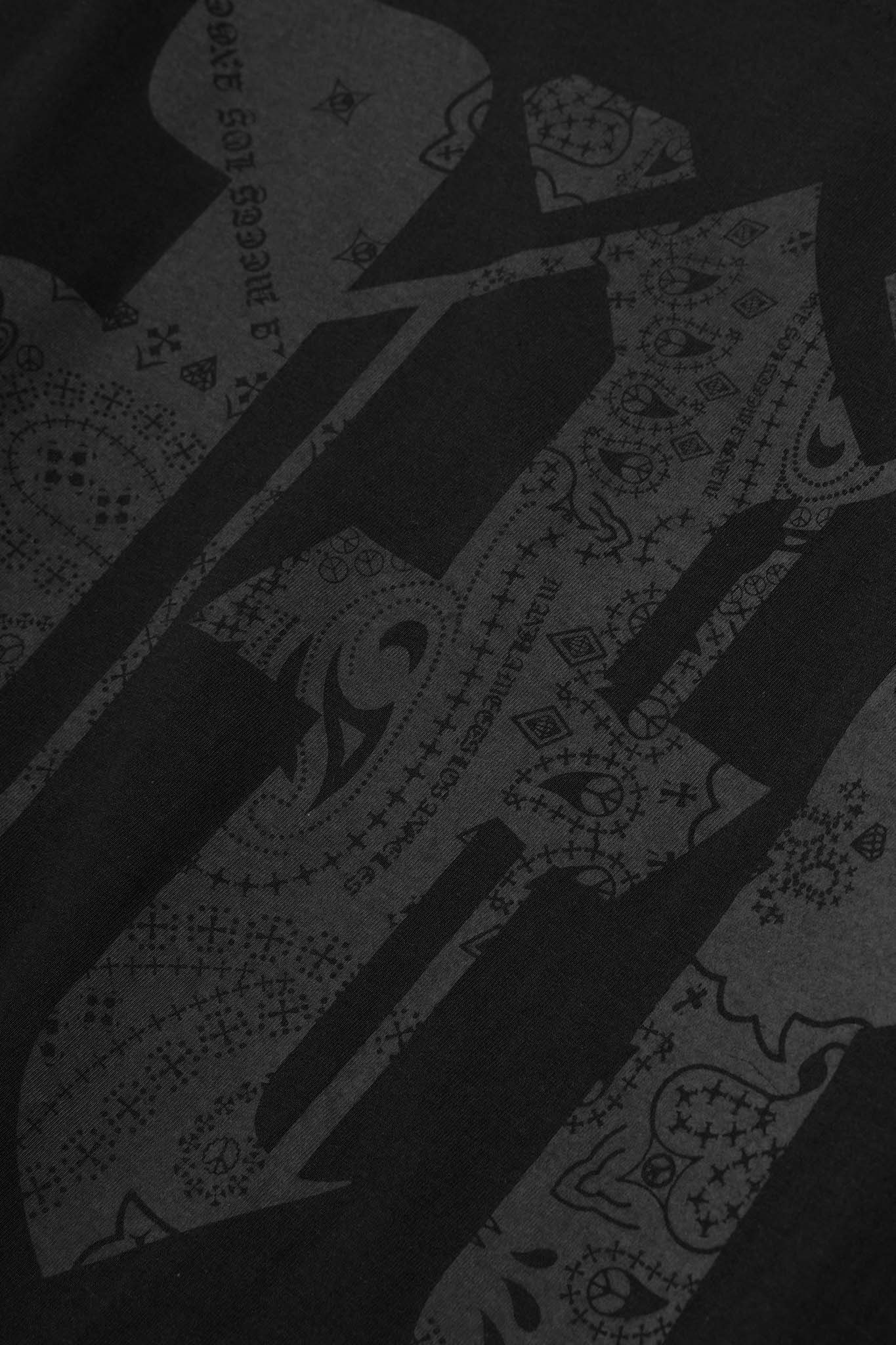M'$ PAISLEY PATCHWORK MILITIA MOCK NECK TEE IN CAVIAR