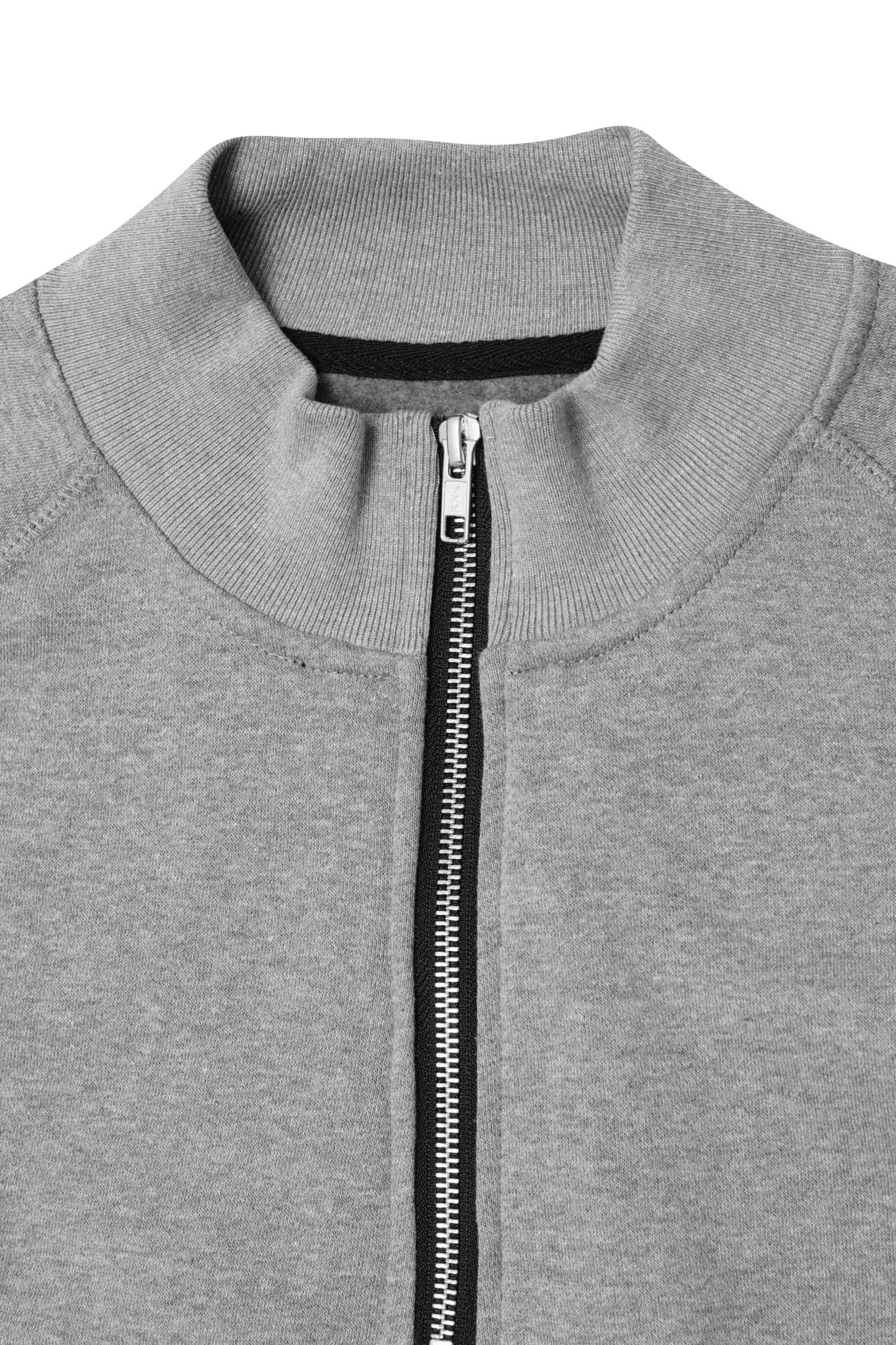 QUARTER ZIP SWEATSHIRT IN HEATHER GREY