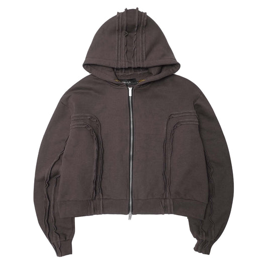 CROSS FORGED ZIP HOODIE IN CHARCOAL GREY
