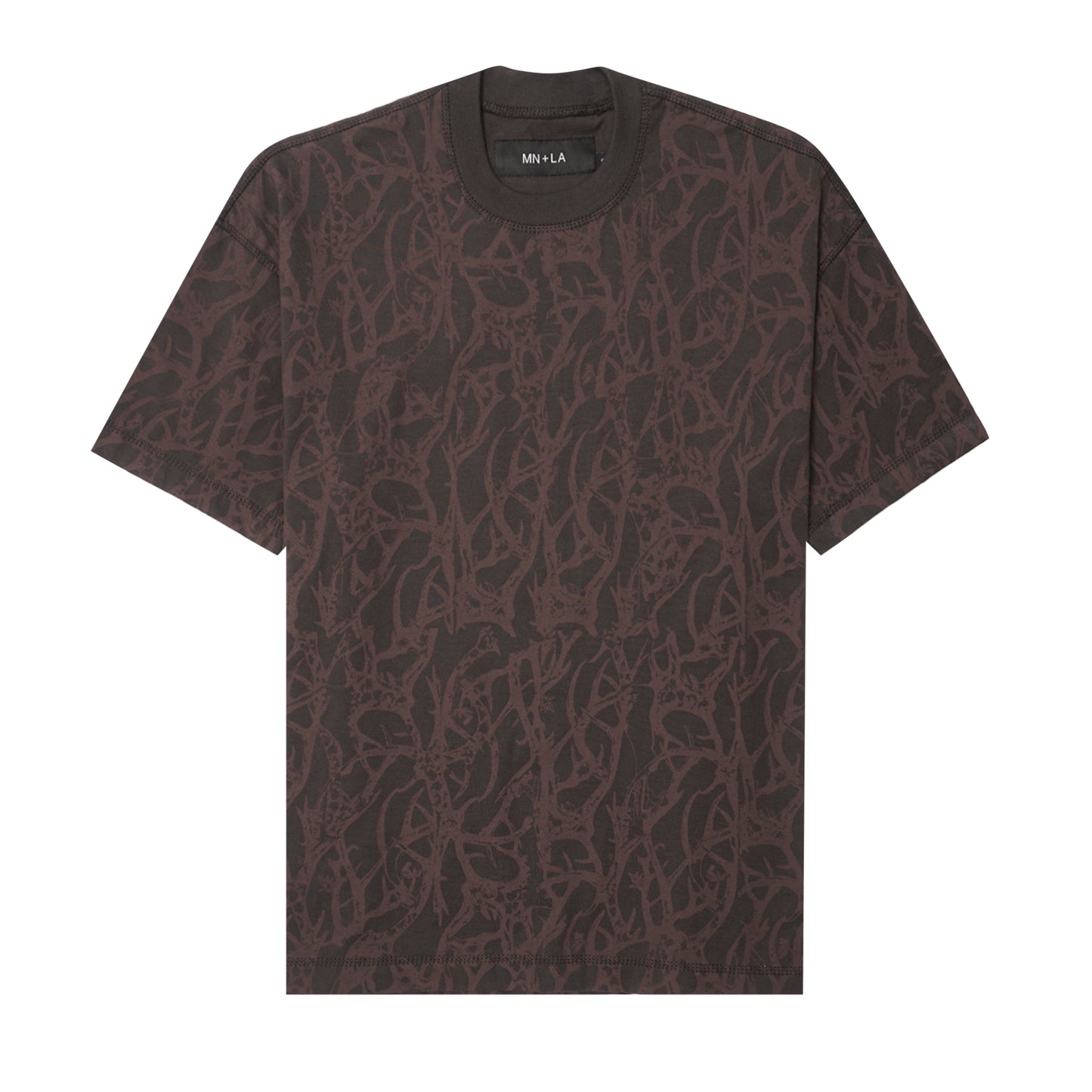 "VINES AND THORNS" BOX TEE IN CHARCOAL GREY