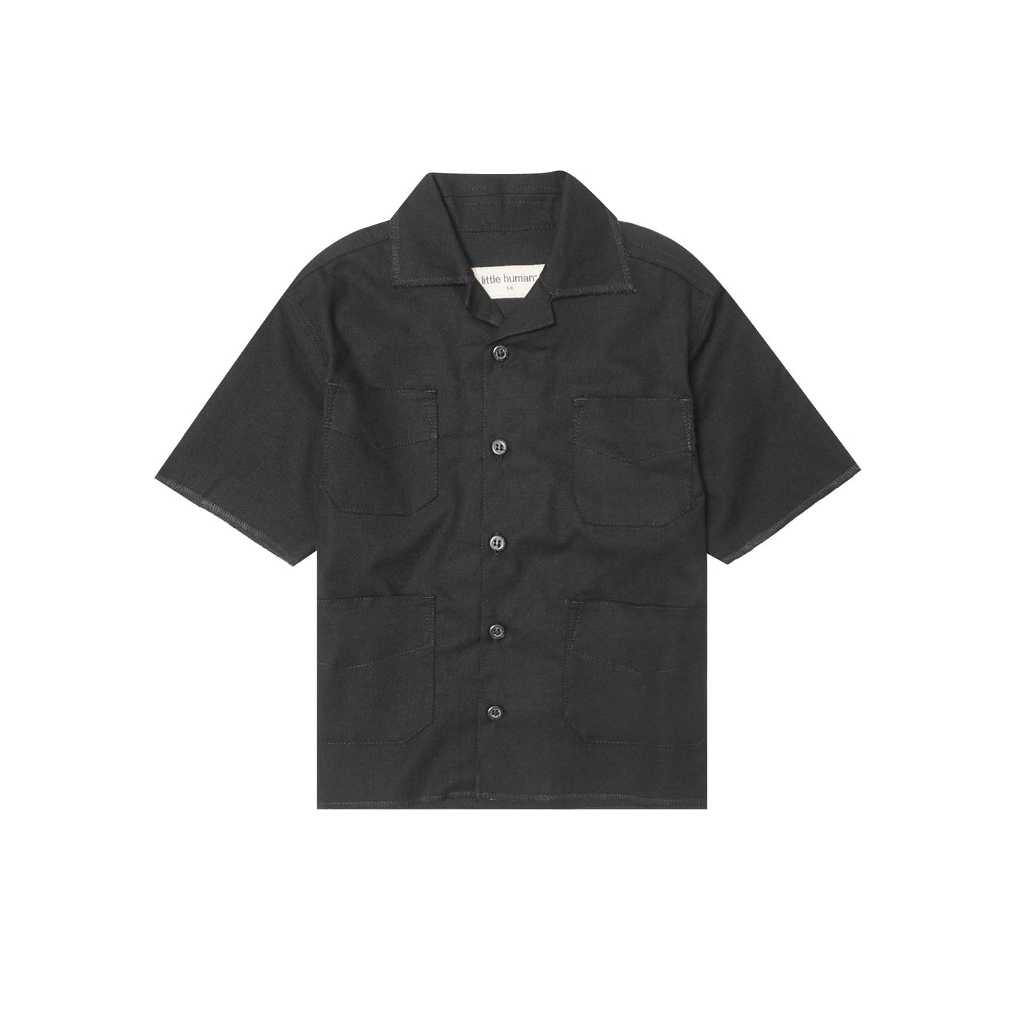 LITTLE HUMAN™ 4 POCKET CUBAN SHIRT IN ANTHRACITE