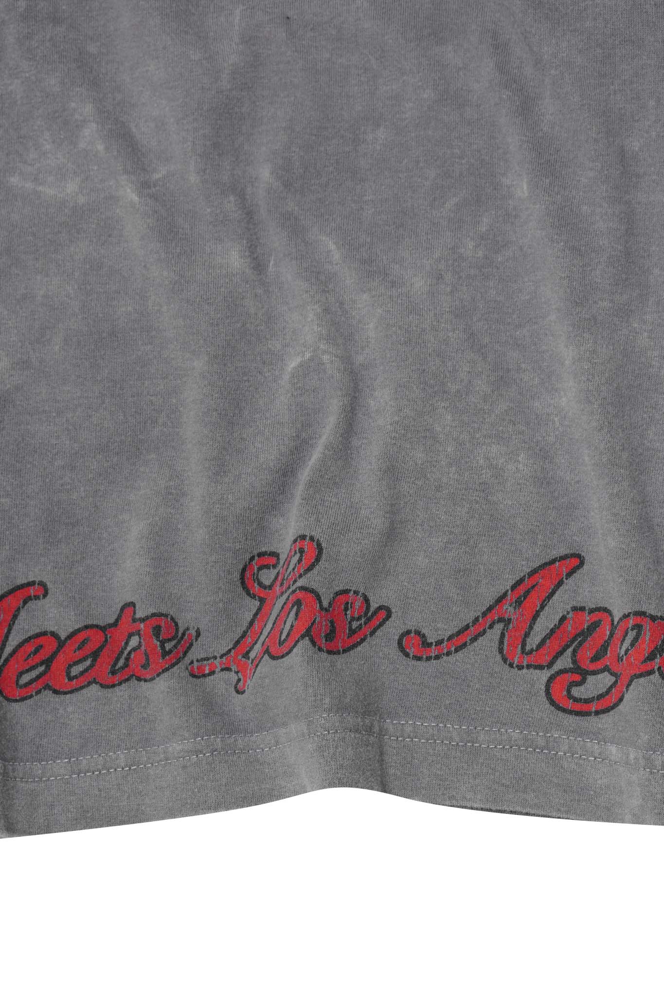 "LEAVE ME ALONE" TEE IN STONE/DARK TEAL