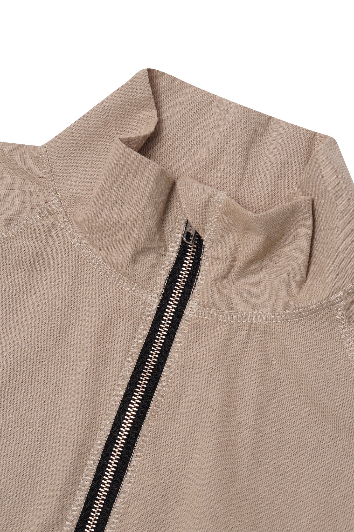 LINEN QUARTER ZIP L/S TEE V2 IN DUNE
