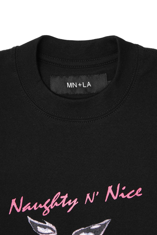 "EYES NEVER LIE" TEE IN CAVIAR