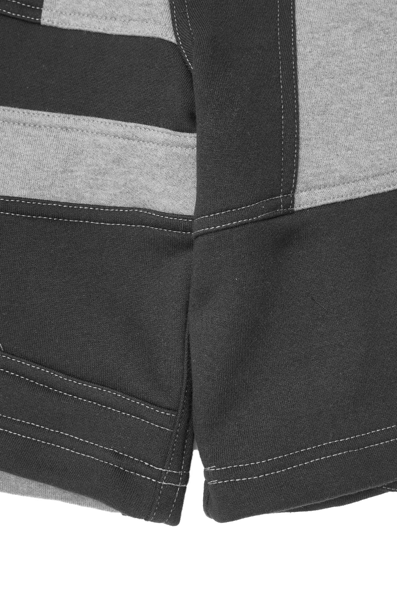 NEEDLEWORK SWEATSHORTS IN CAVIAR/HEATHER GREY