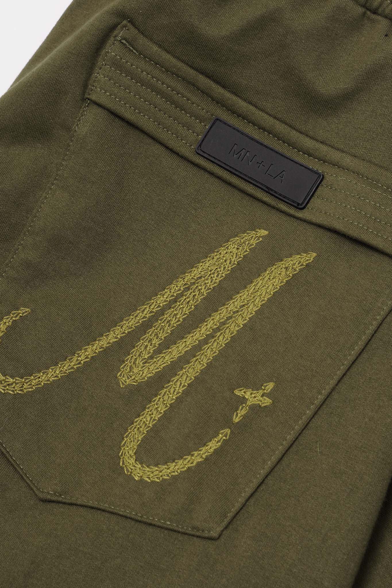 M+ BOOTCUT PANTS IN OLIVE