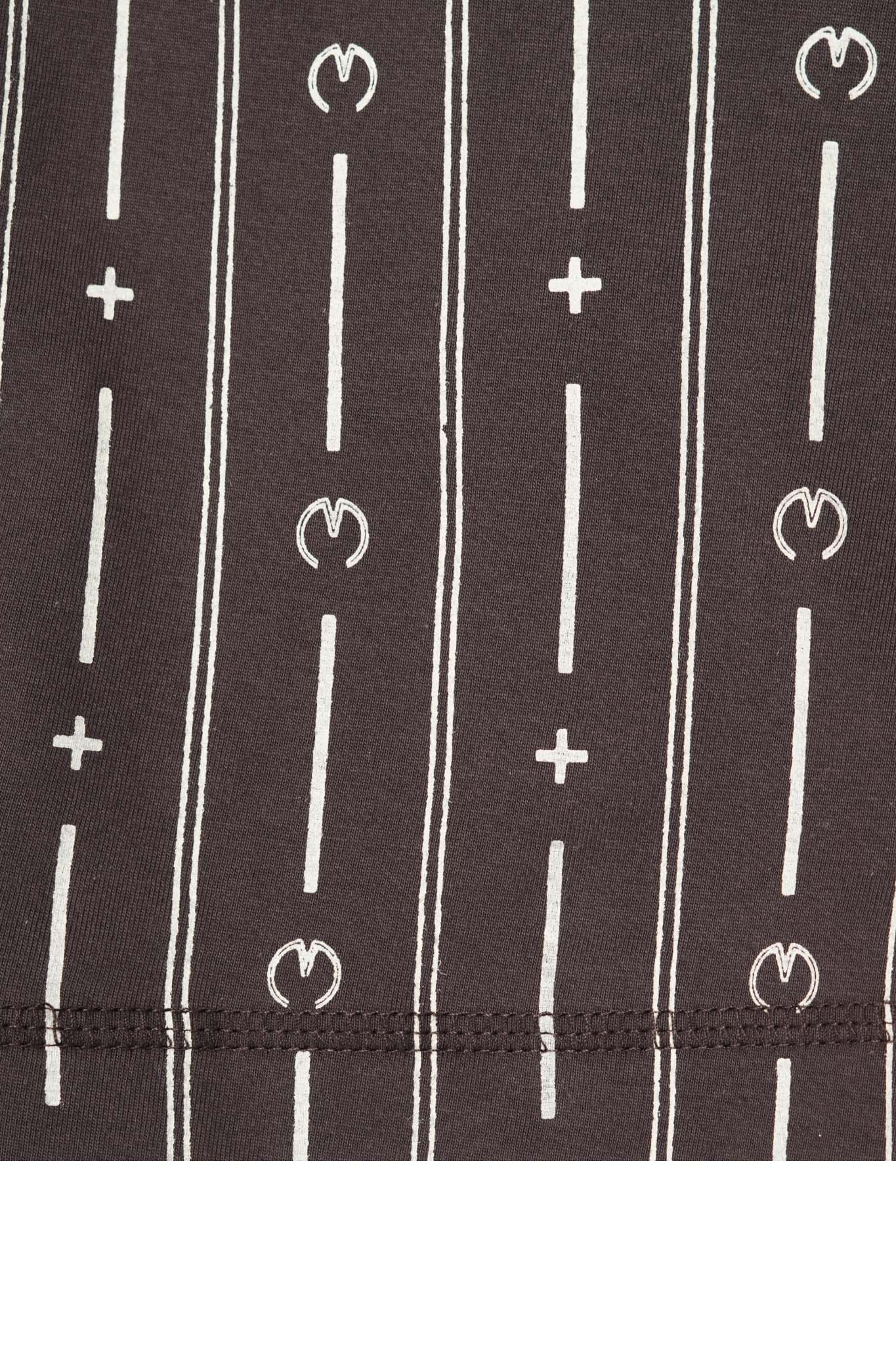 "M+ PINSTRIPE" TEE IN CHARCOAL GREY