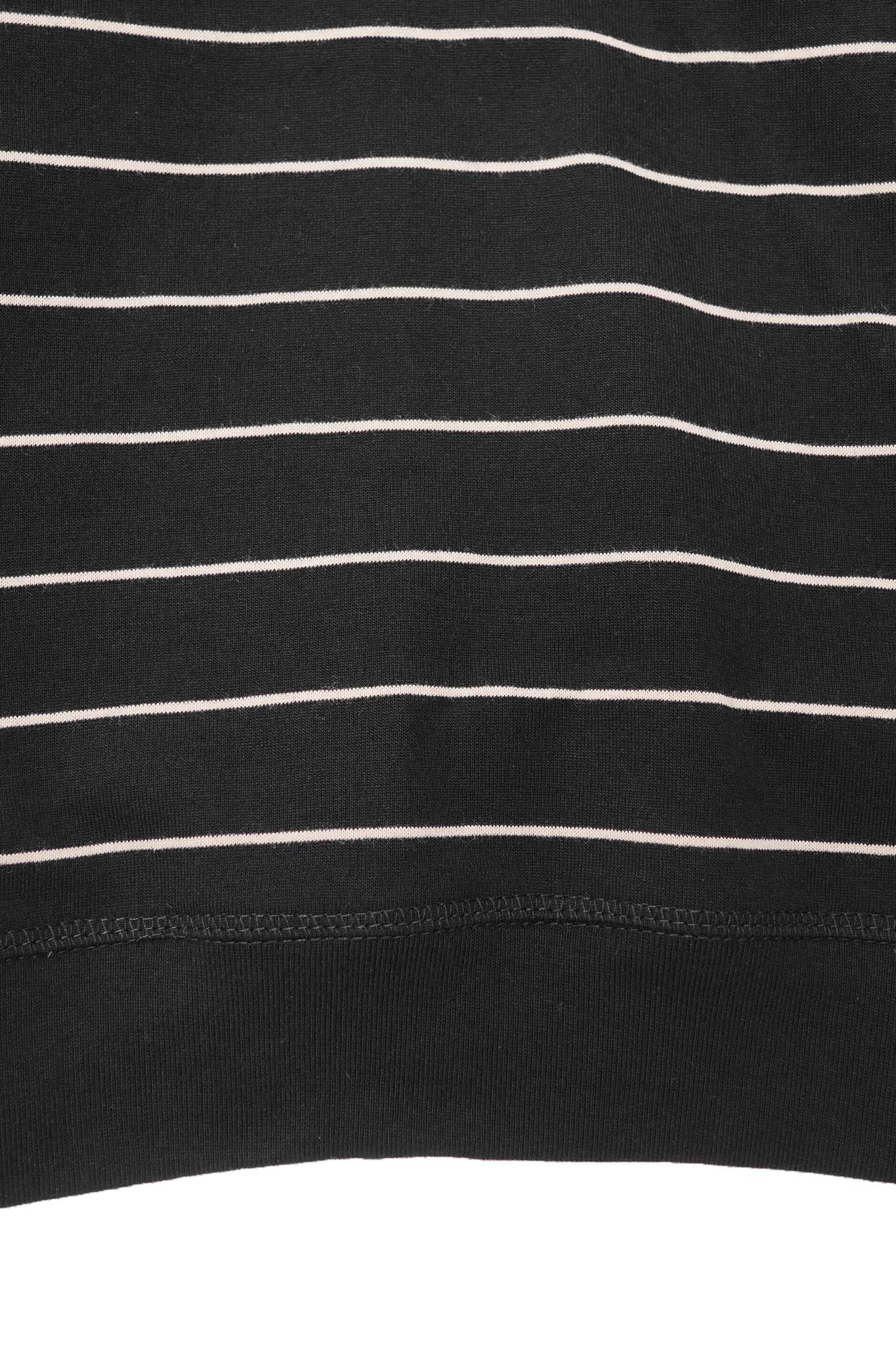LITTLE HUMAN™ STRIPED RUGBY L/S TEE IN ANTHRACITE/BONE