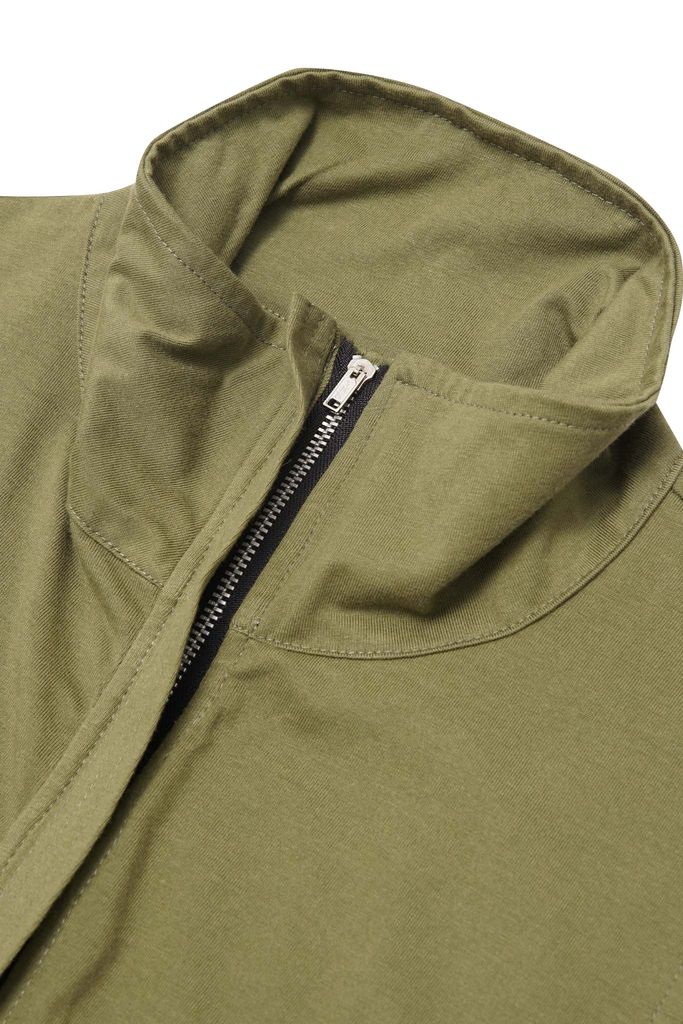 QUARTER ZIP L/S TEE IN OLIVE