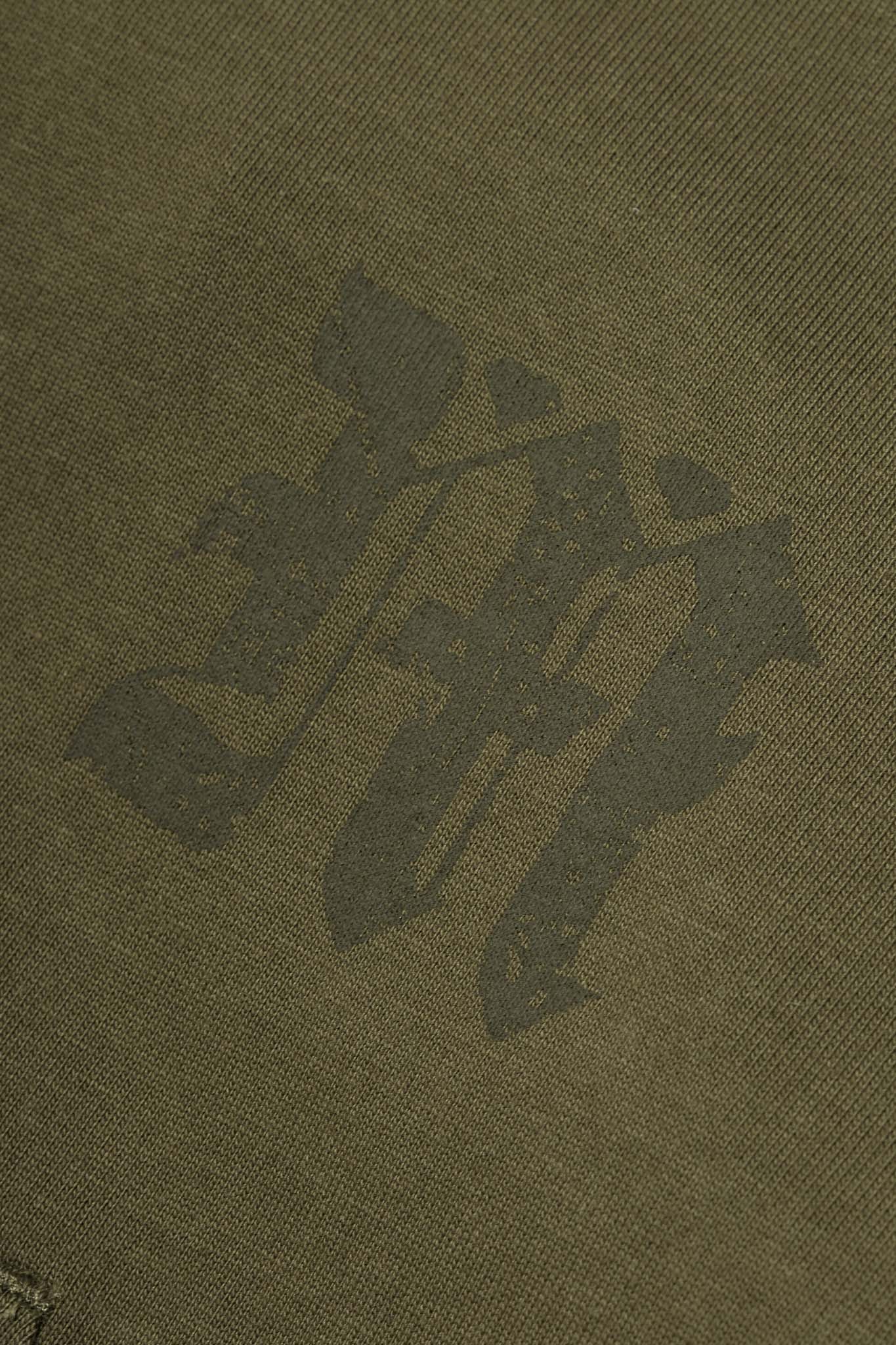 M'$ PAISLEY PATCHWORK MILITIA HOODIE IN OLIVE