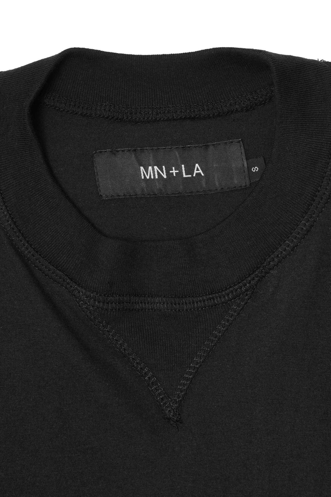 M'$ PAISLEY PATCHWORK MILITIA MOCK NECK TEE IN CAVIAR