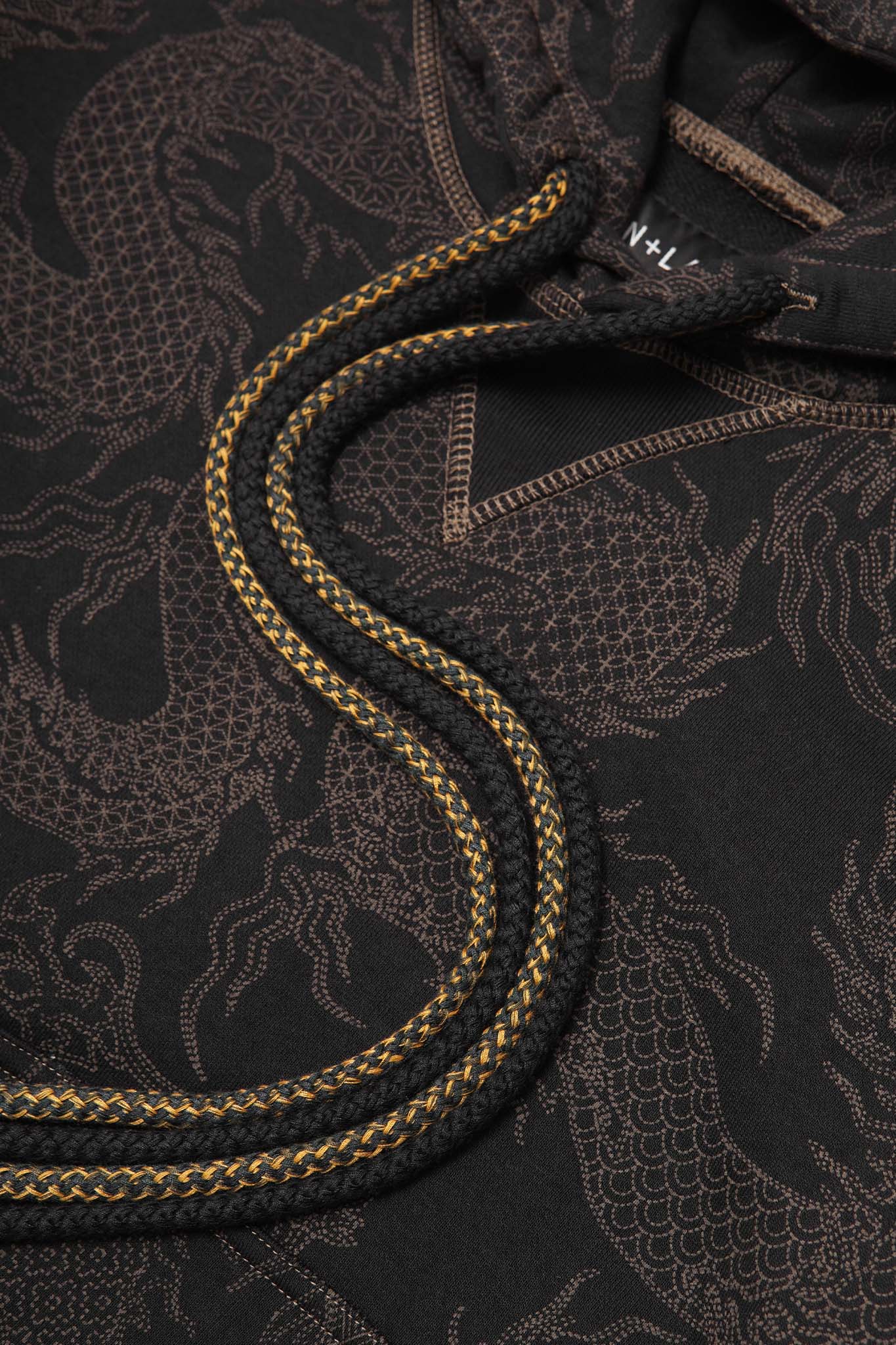 "YEAR OF THE DRAGON" HOODIE IN CAVIAR