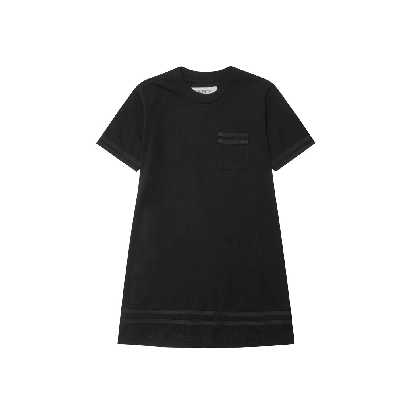 LITTLE HUMAN™ STRIPED POCKET DRESS IN ANTHRACITE