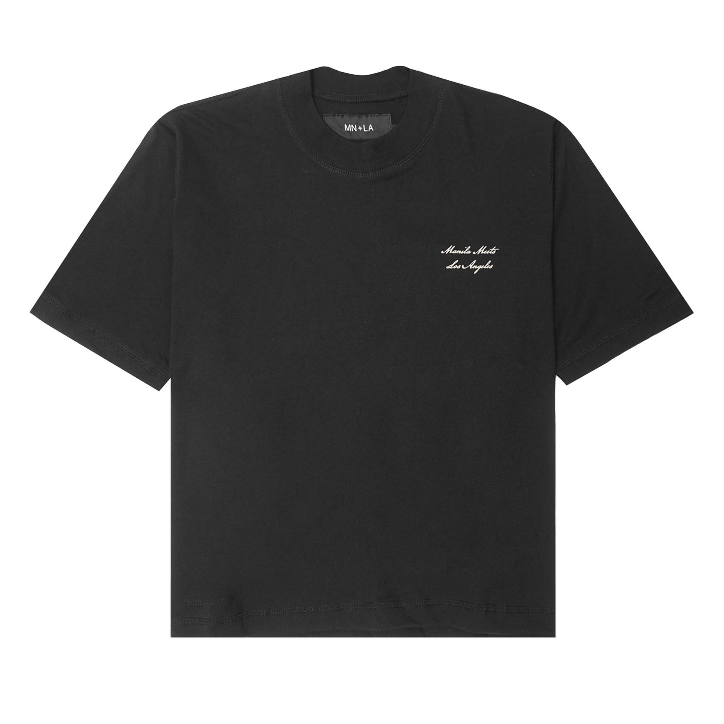 MN+LA™ SCRIPT LOGO TEE IN CAVIAR/BONE