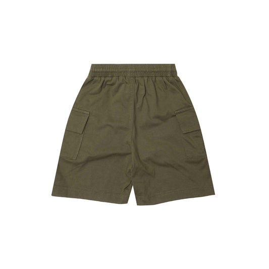 "ADVENTURE" LITTLE HUMAN™ SHORTS IN OLIVE