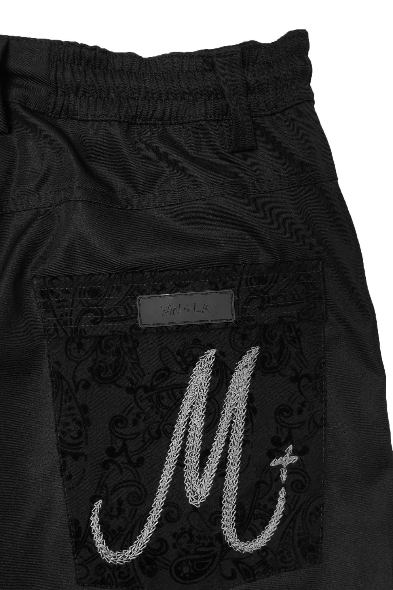 M+ DOUBLE KNEE PHAT PANTS IN NECRO