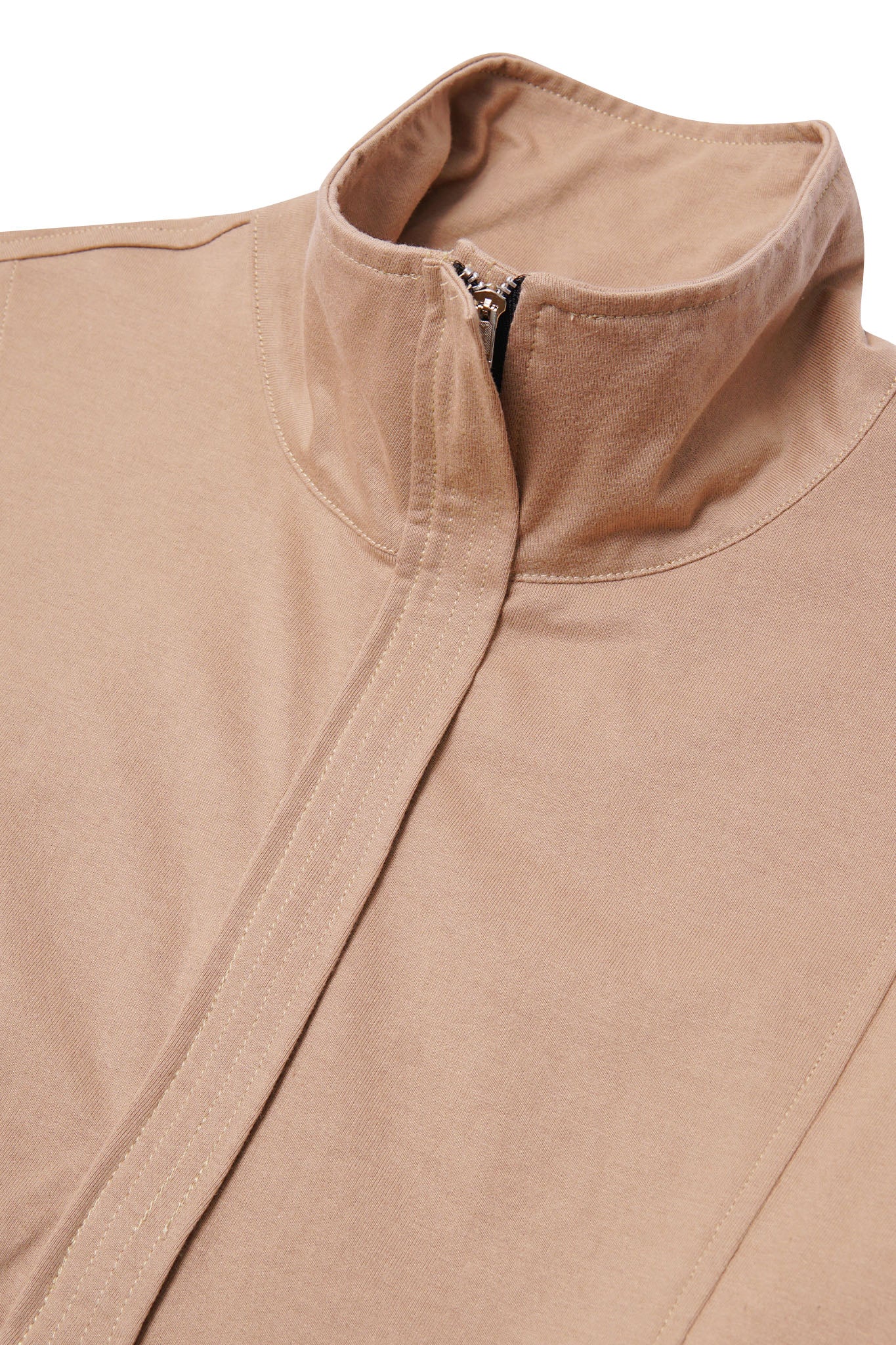 QUARTER ZIP L/S TEE IN BISQUE