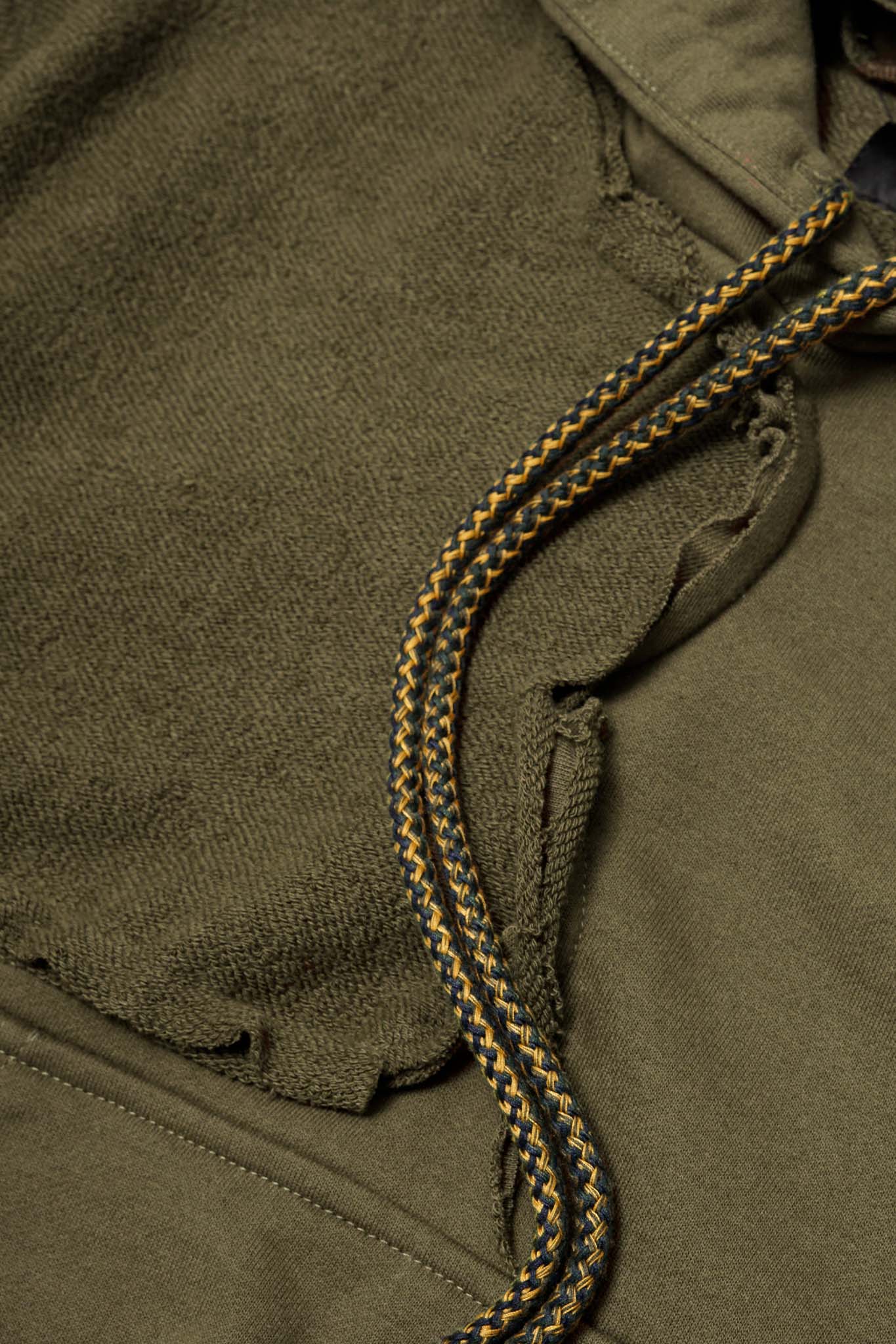 DECONSTRUCTED HOODIE IN OLIVE