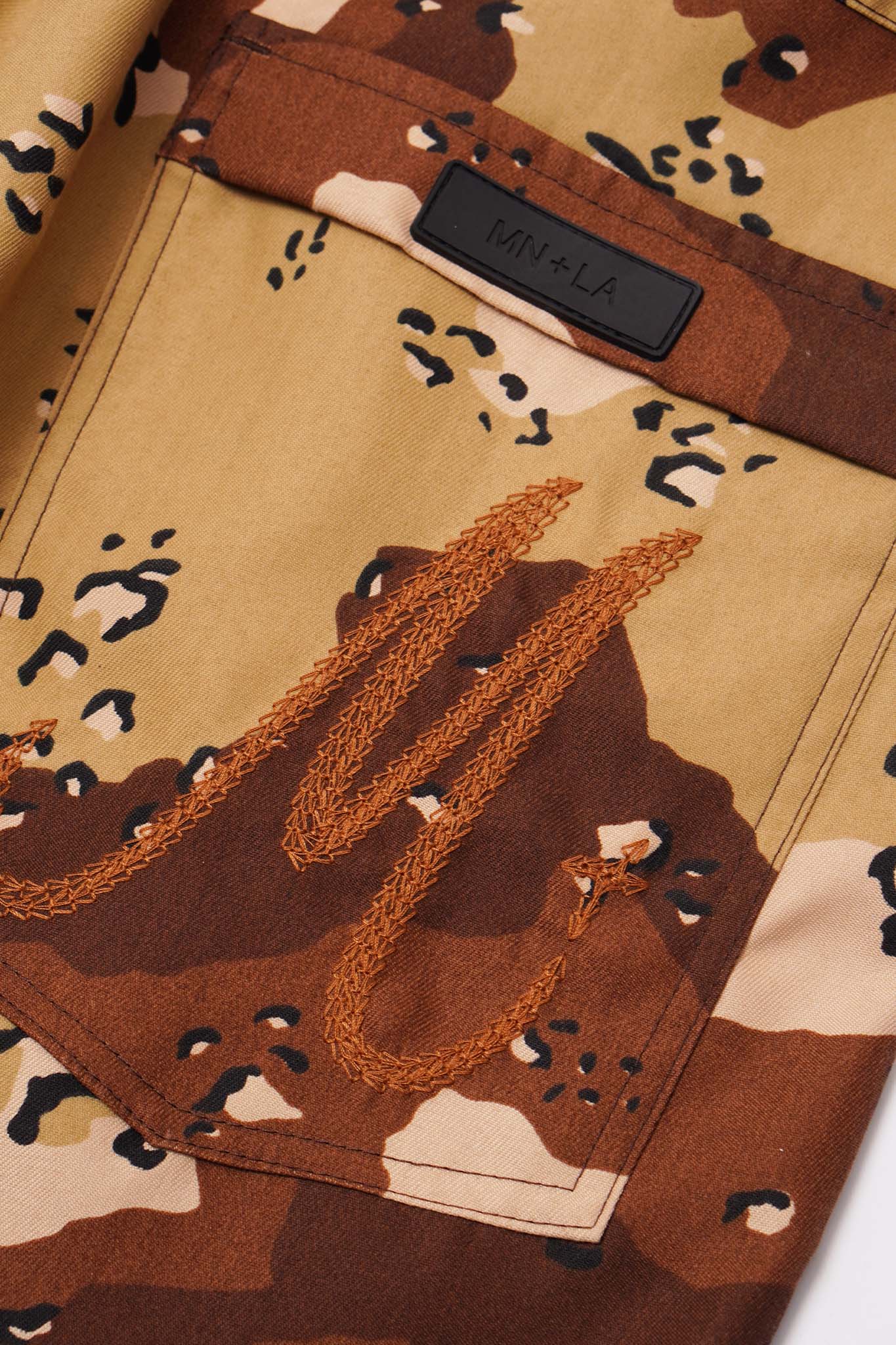 M+ DOUBLE KNEE PHAT SHORTS IN DESERT CAMO