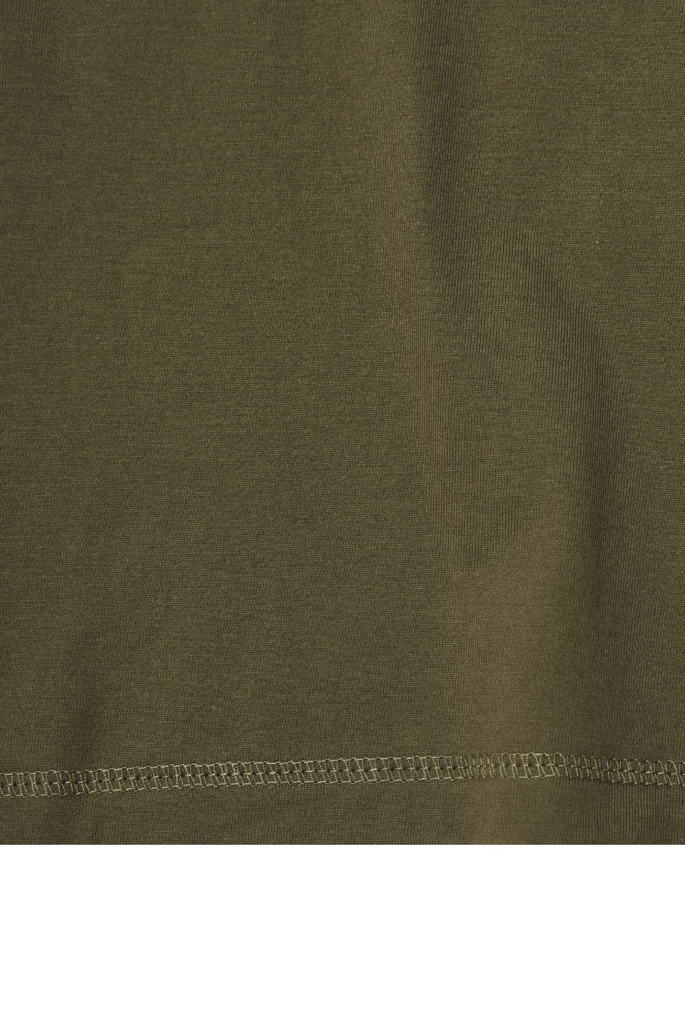 "CROP CIRCLES" MOCK NECK TEE IN OLIVE