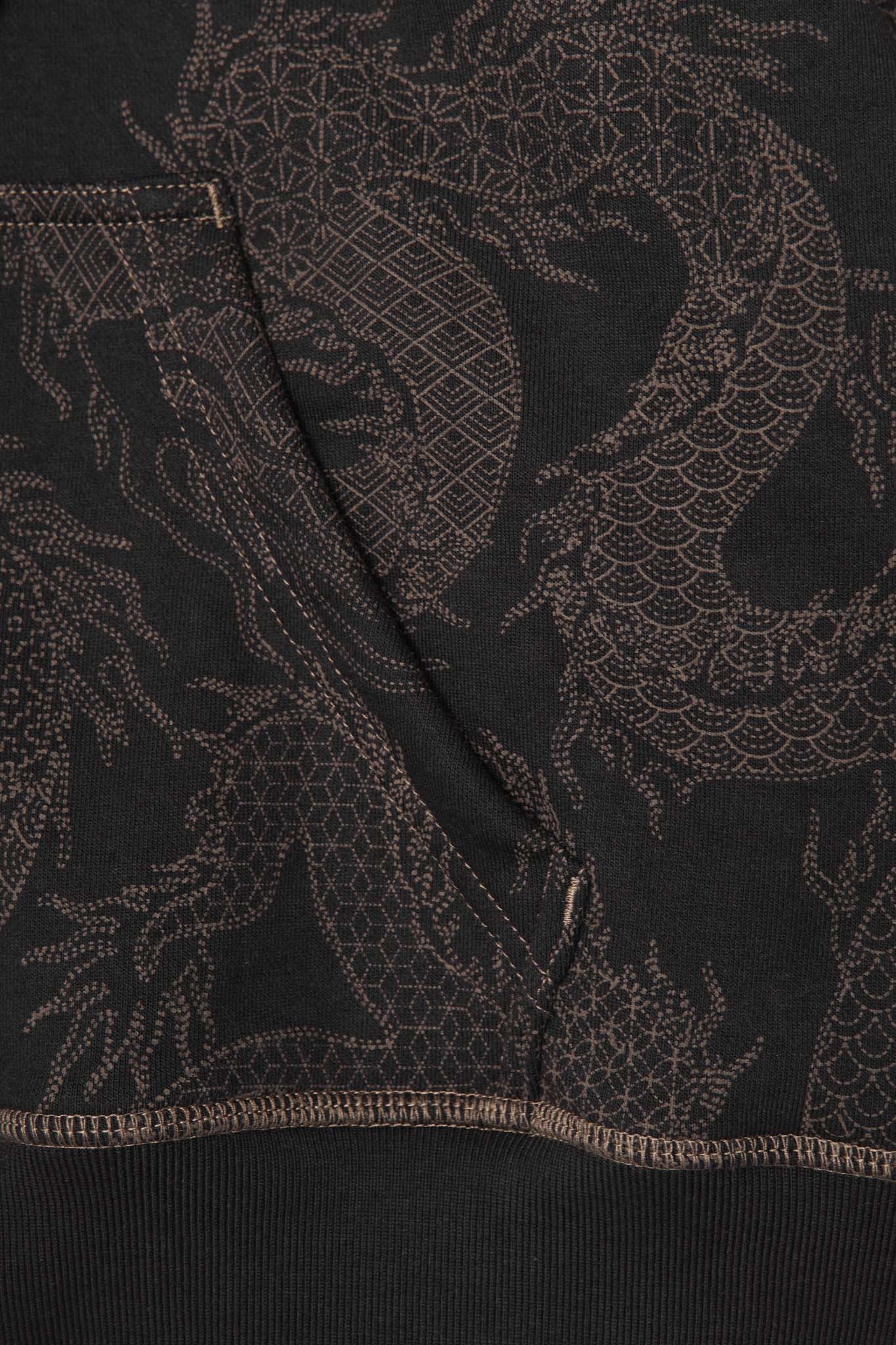 "YEAR OF THE DRAGON" HOODIE IN CAVIAR
