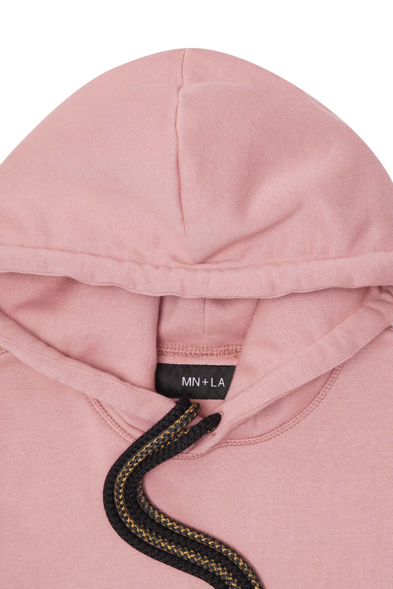 "M'$ SPECKS V2" CUTOFF HOODIE IN ROSE QUARTZ