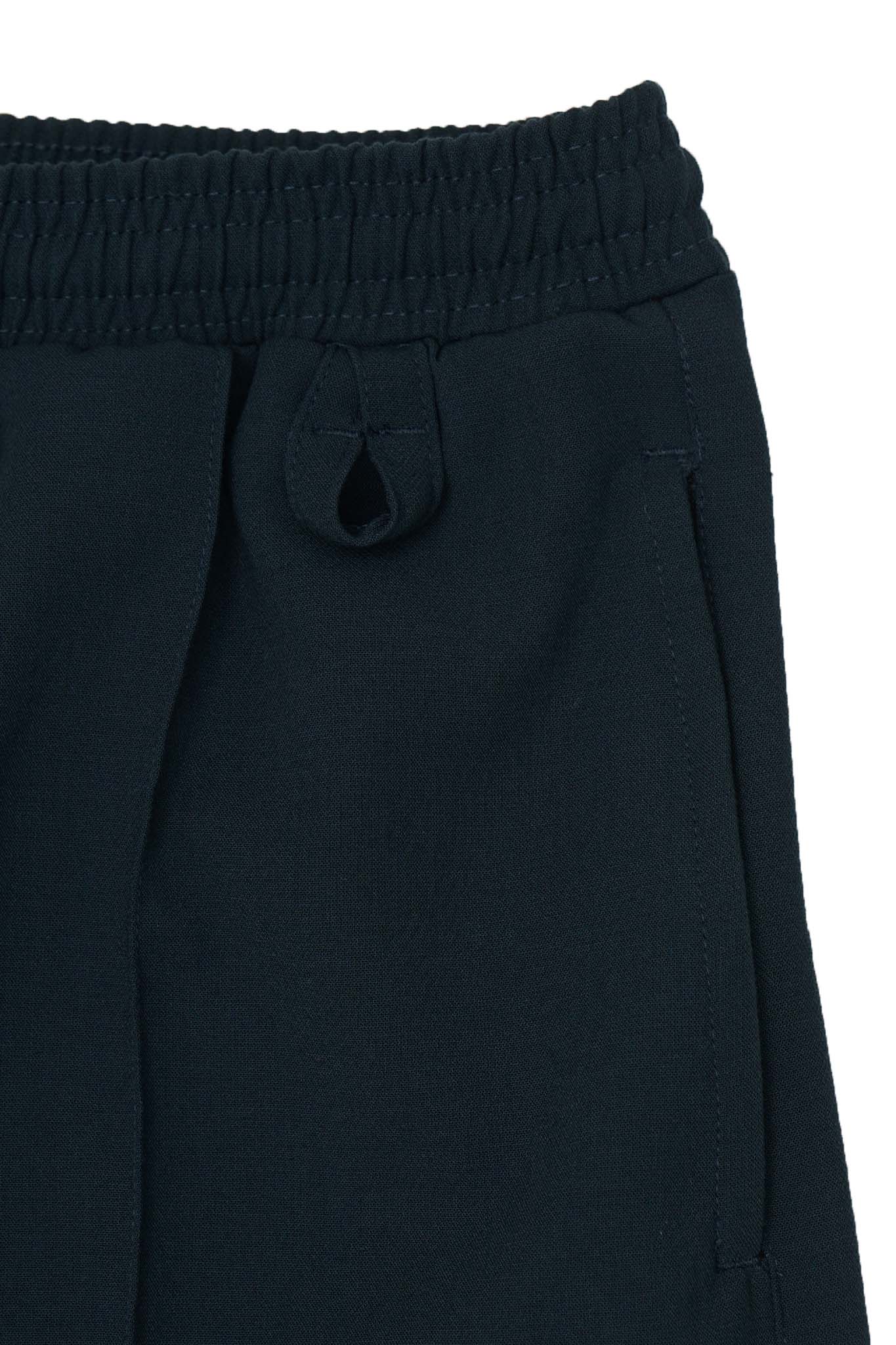 PLEATED CROPPED PANTS IN REGAL BLUE