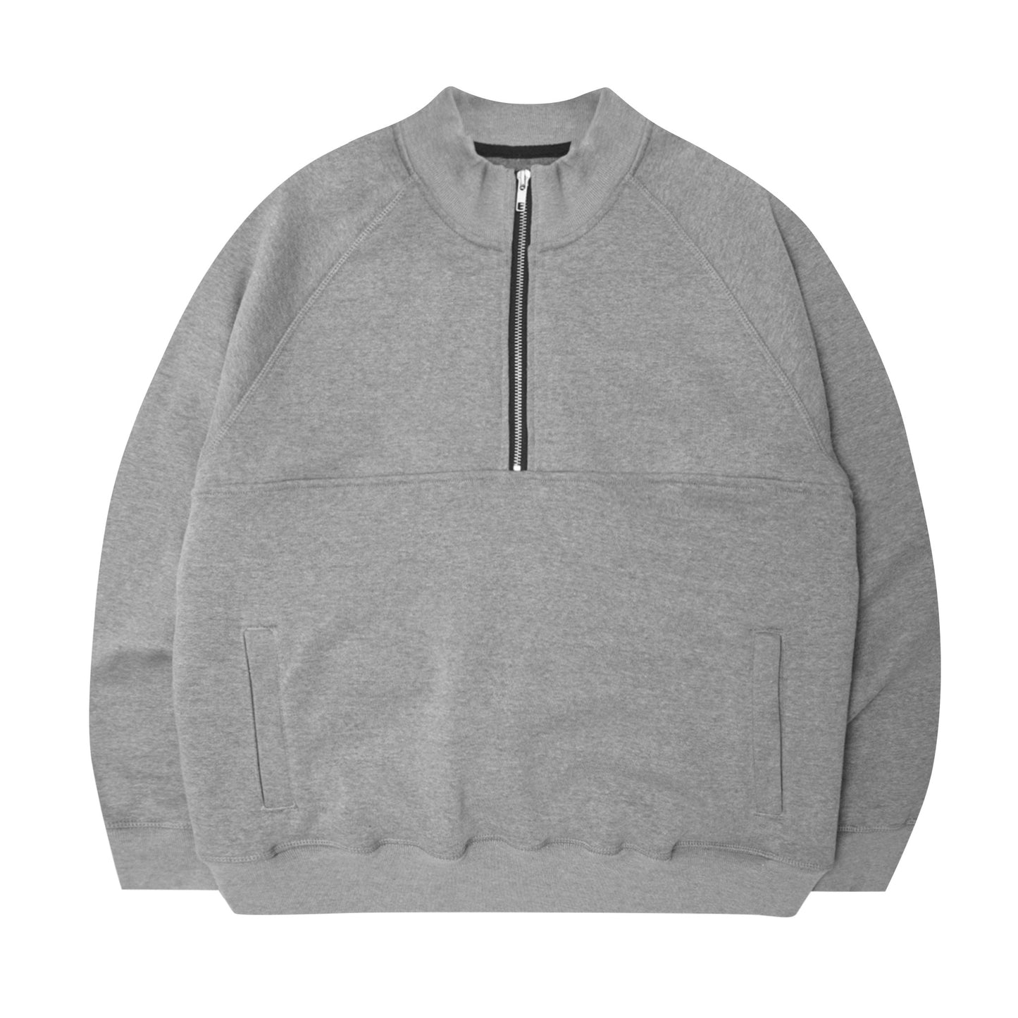 QUARTER ZIP SWEATSHIRT IN HEATHER GREY
