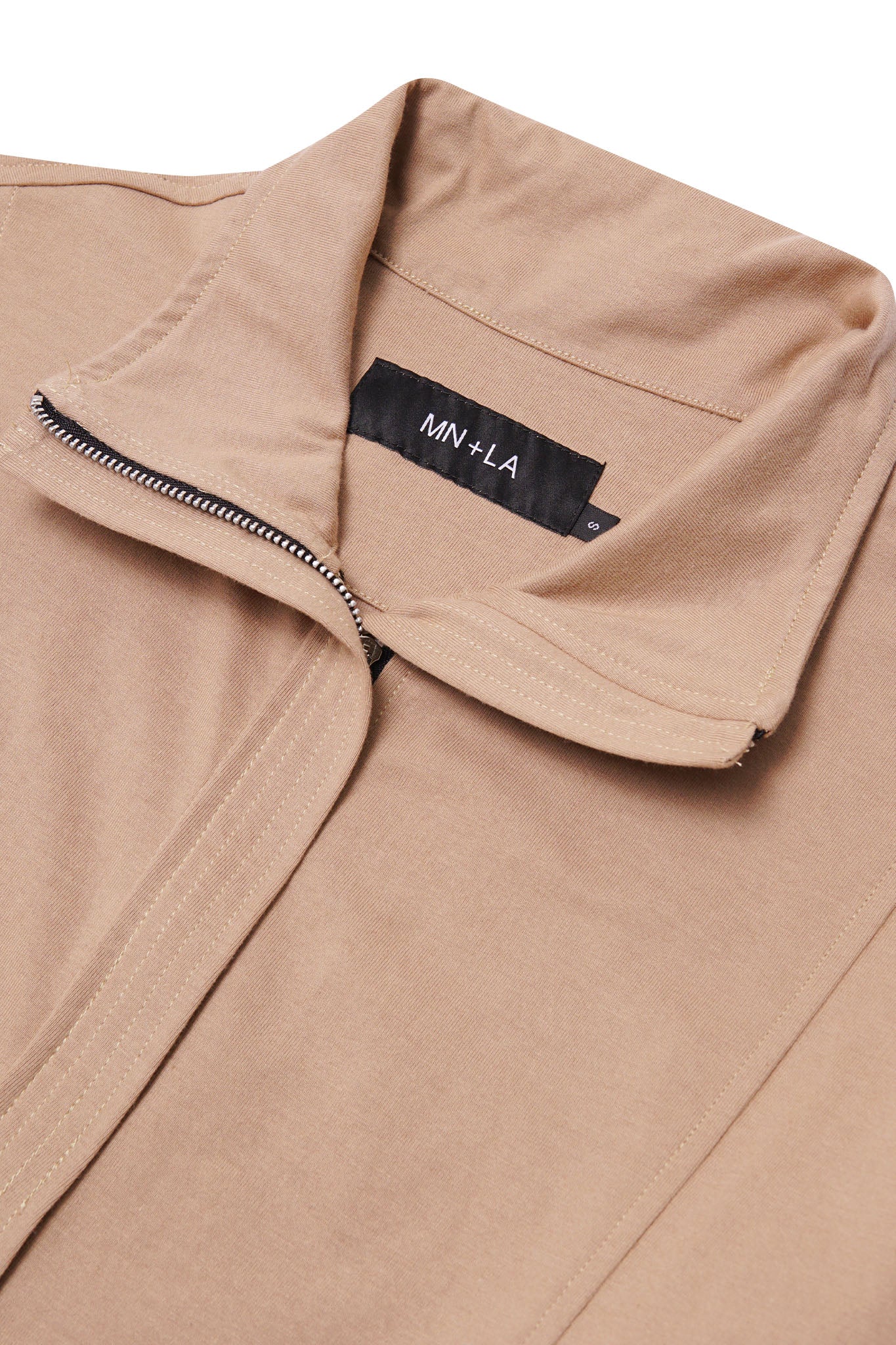 QUARTER ZIP L/S TEE IN BISQUE