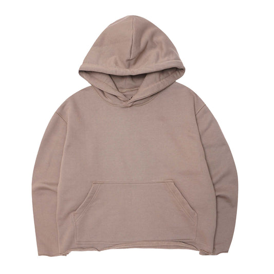 CUTOFF HOODIE IN TAN