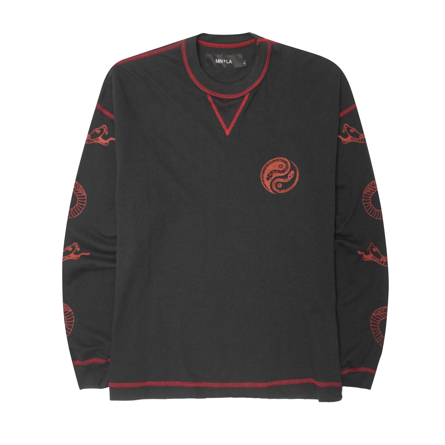 "YEAR OF THE SNAKE" MILITIA LONGSLEEVE TEE IN ANTHRACITE
