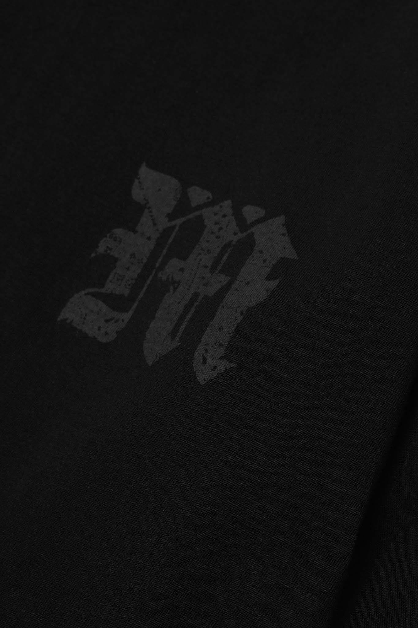 M'$ PAISLEY PATCHWORK MILITIA MOCK NECK TEE IN CAVIAR
