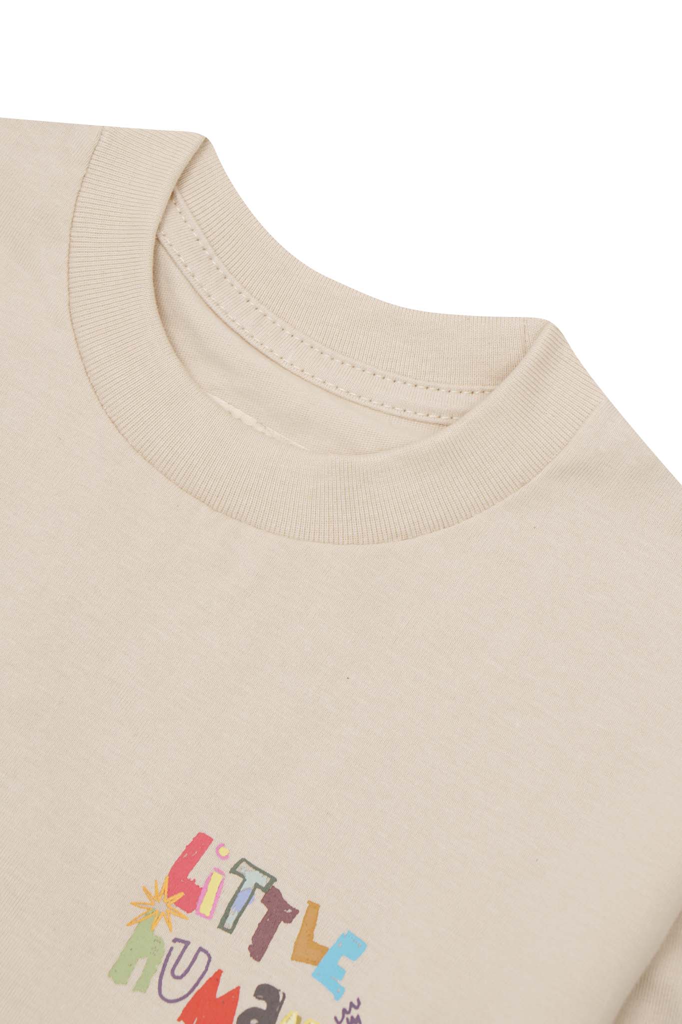 "CRAYONS" LITTLE HUMAN™ LONGSLEEVE TEE IN OAT