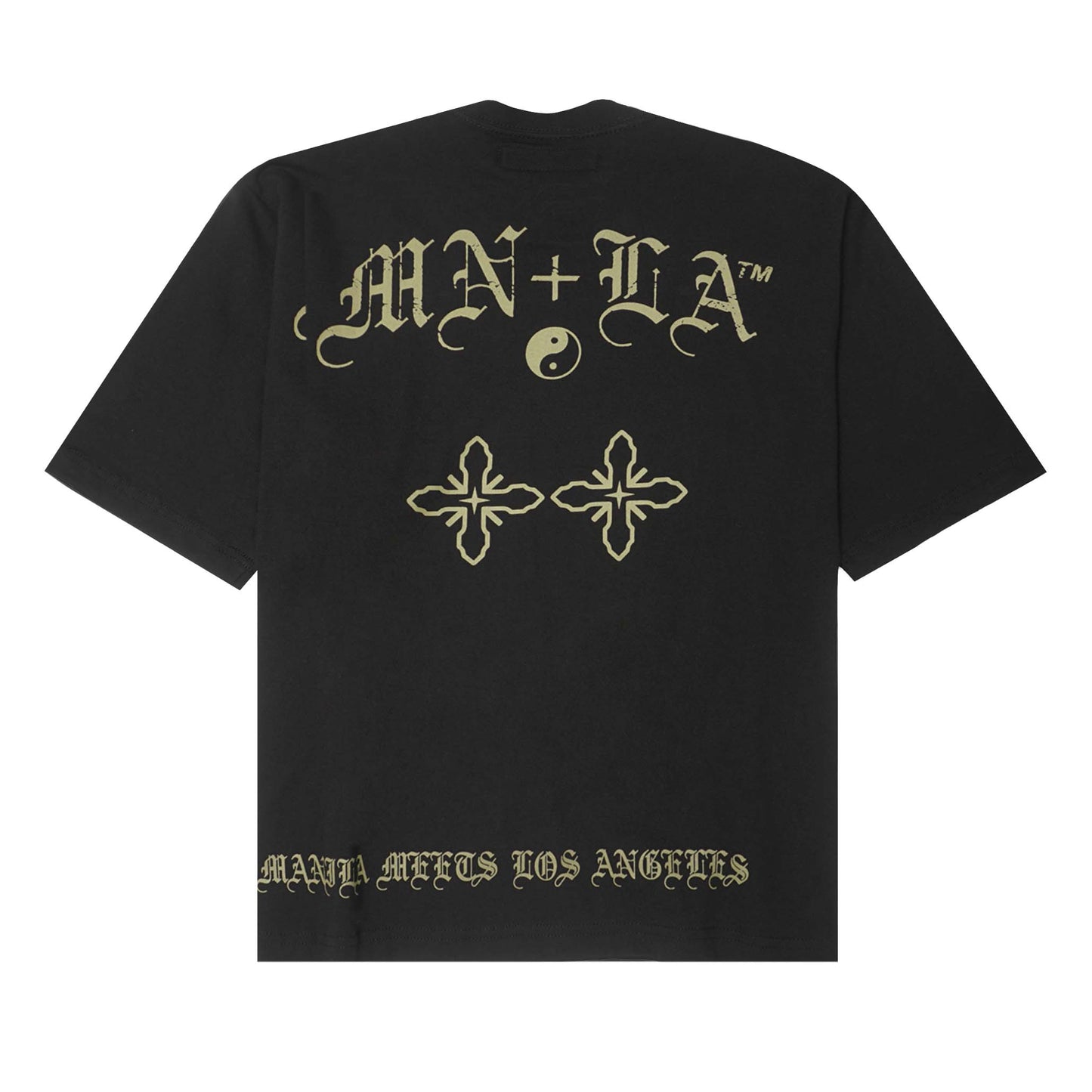 "TAKE NO SHIT, DO NO HARM" TEE IN CAVIAR/OLIVE