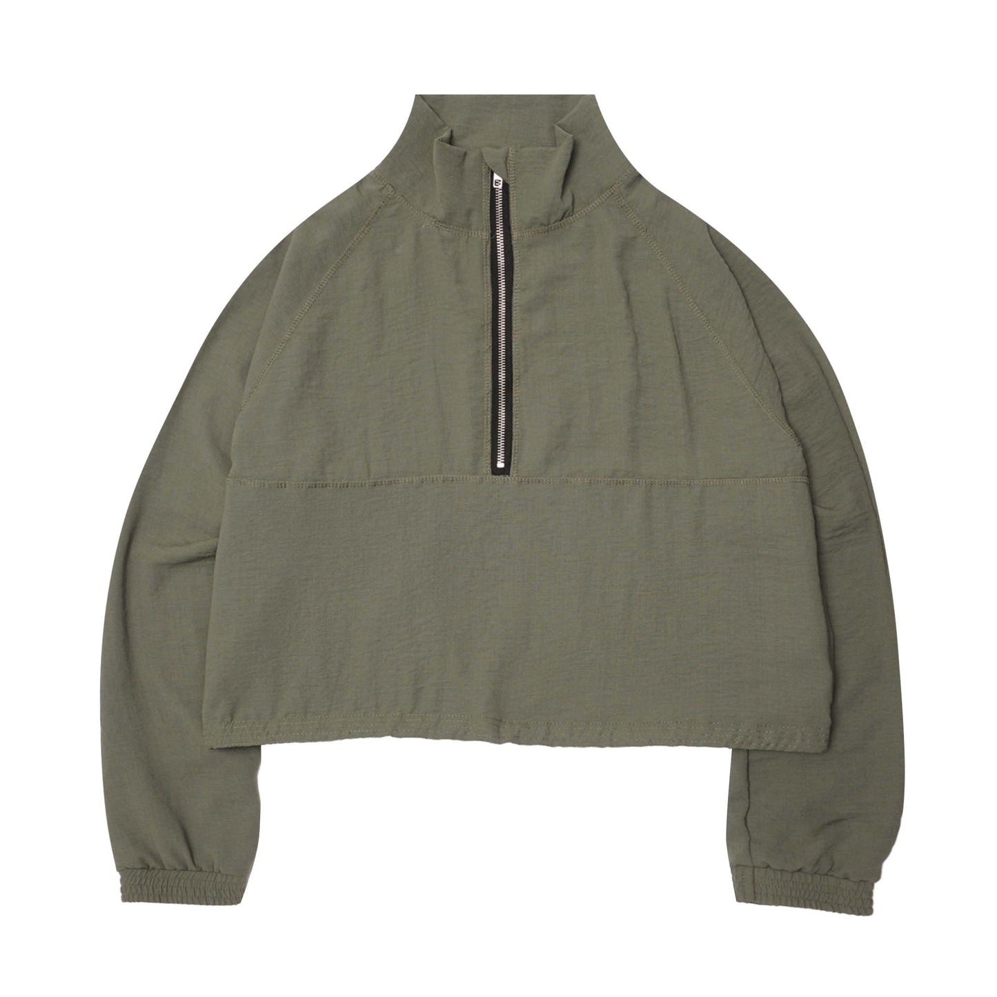 LINEN QUARTER ZIP L/S TEE V2 IN MOSS