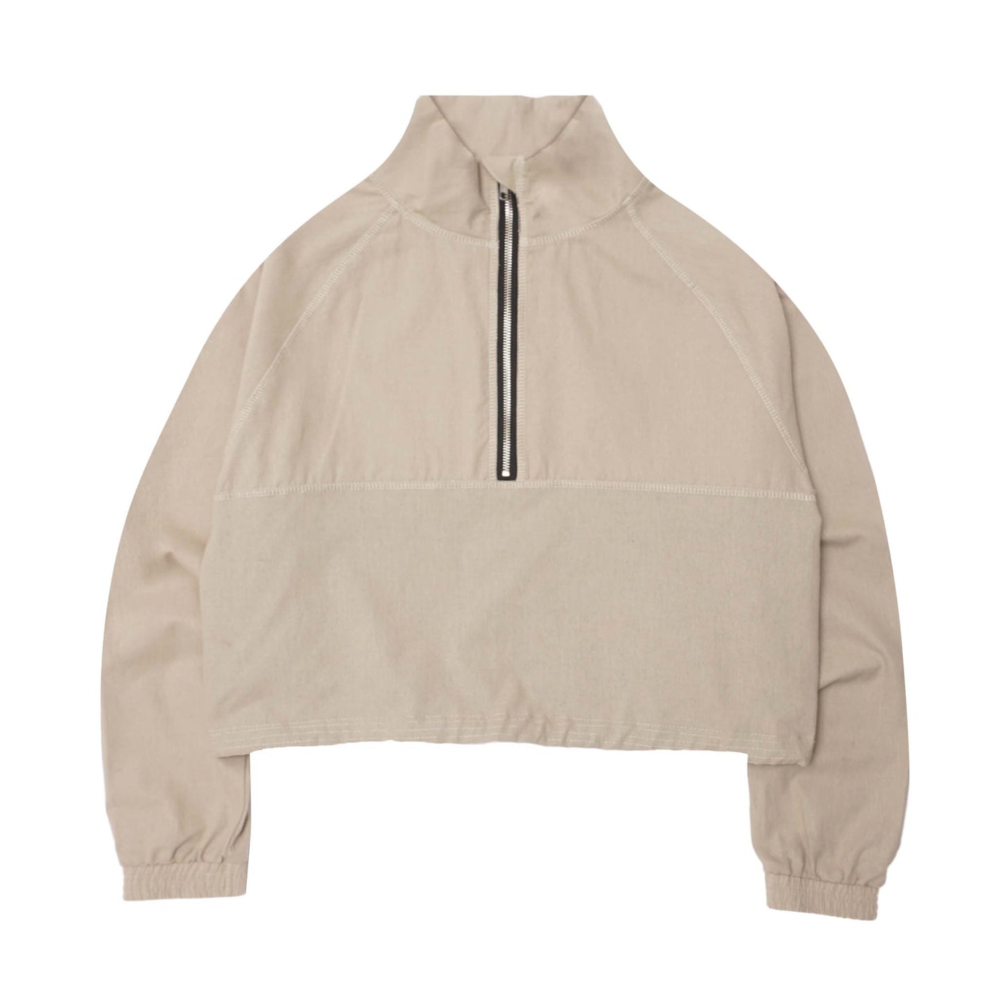 LINEN QUARTER ZIP L/S TEE V2 IN DUNE