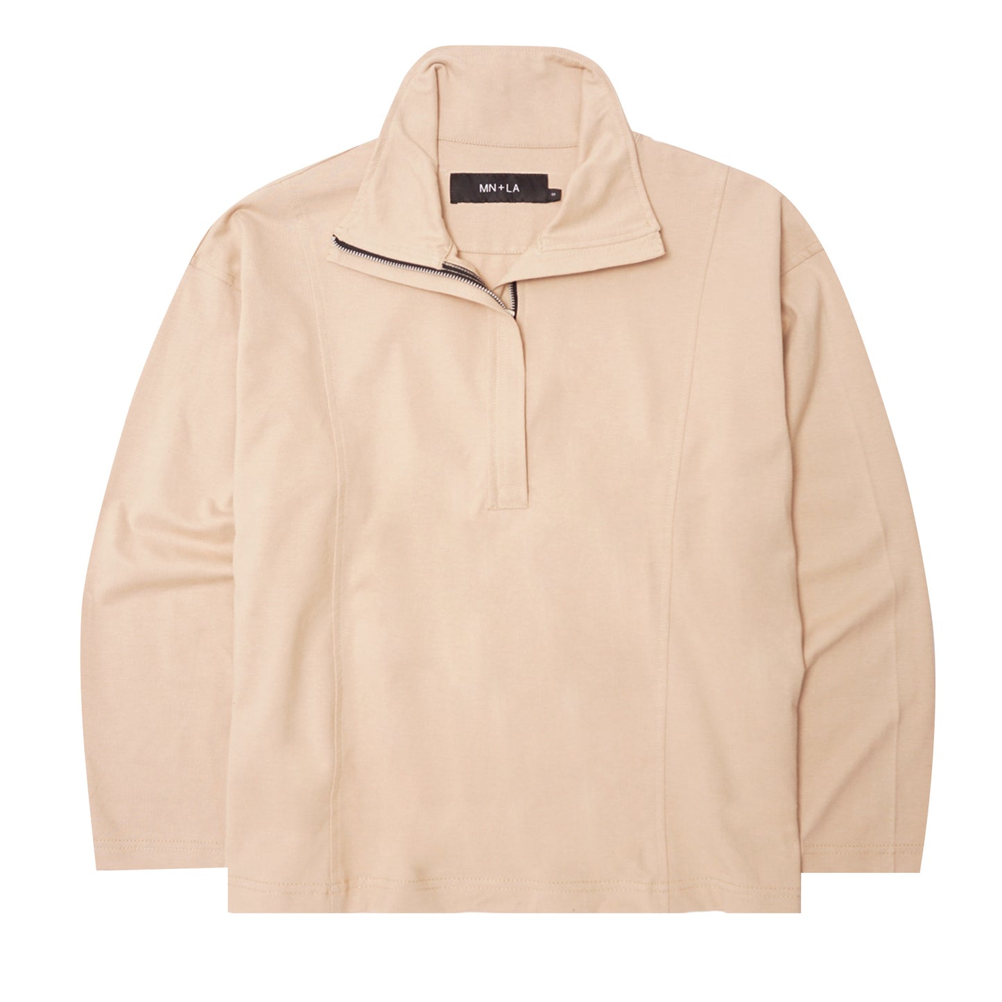 QUARTER ZIP L/S TEE IN ALABASTER