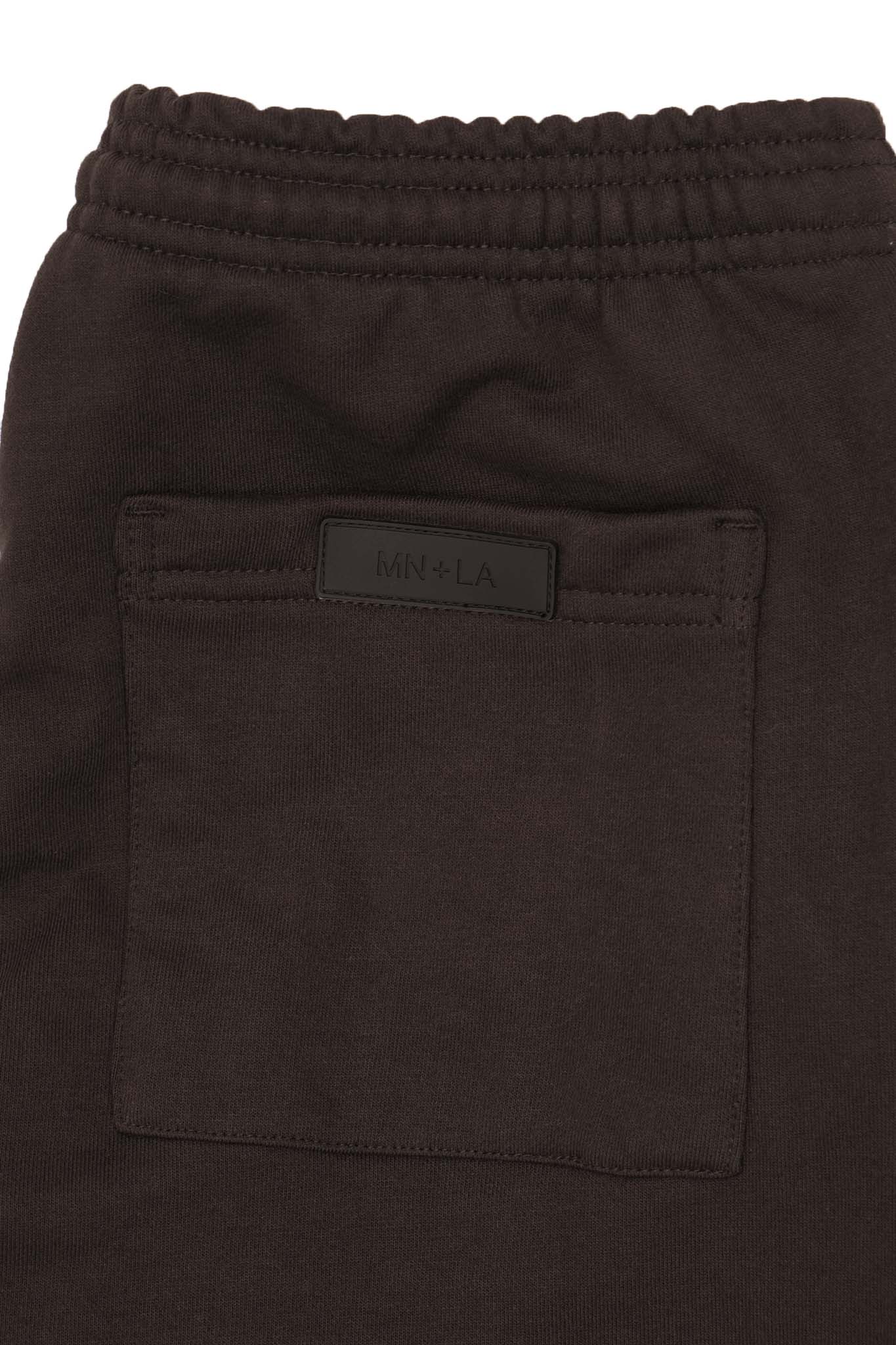 FRENCH TERRY PLEATED LOUNGE PANTS IN WOOD