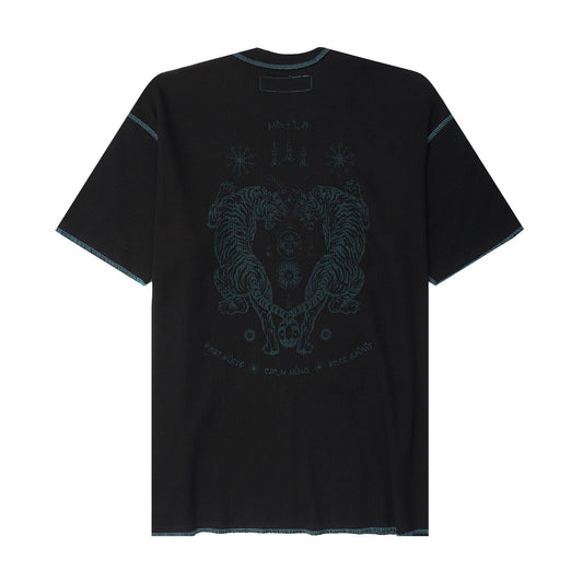 "FCF" WAFFLE TEE IN ANTHRACITE/JADE