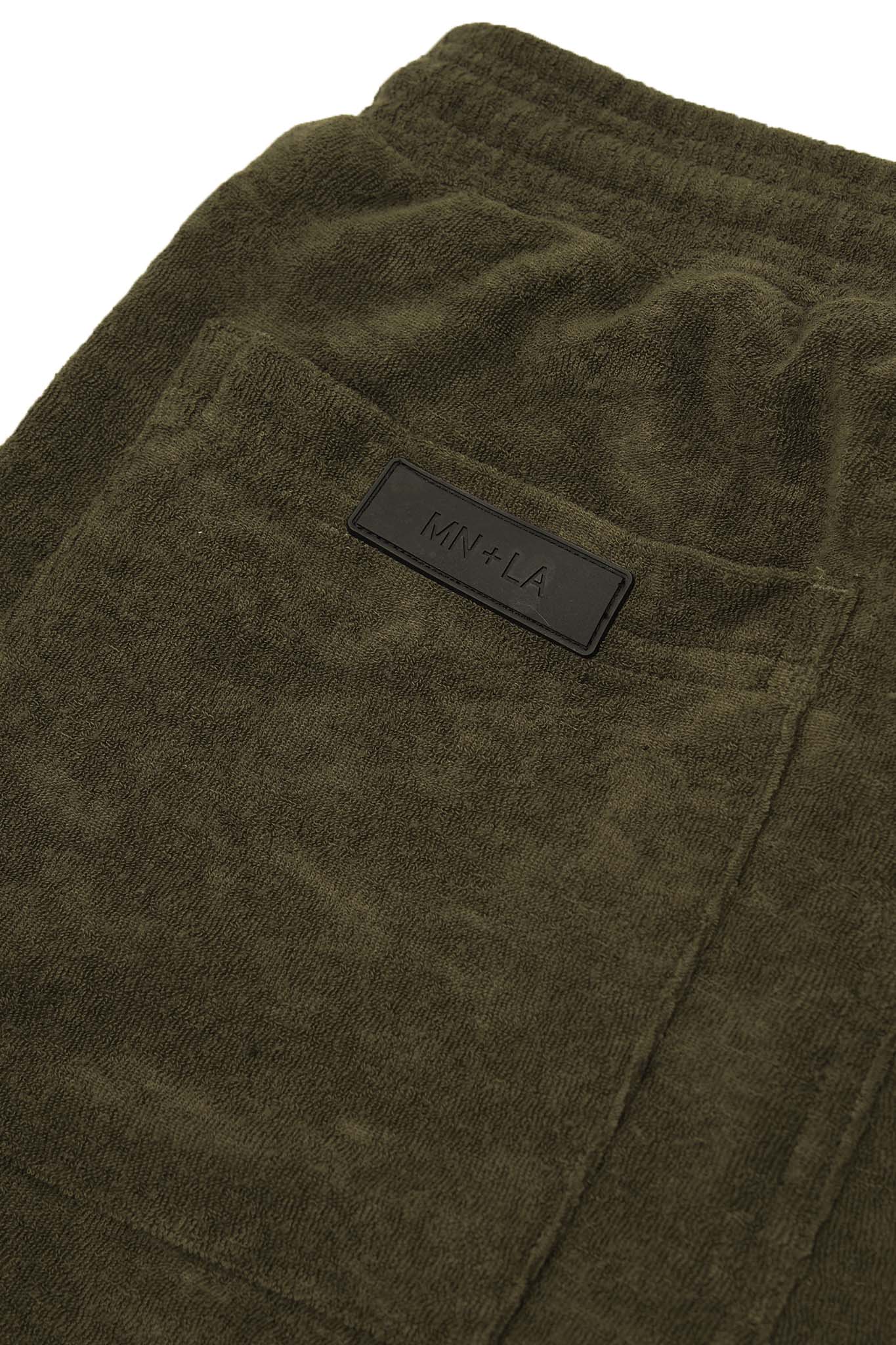 TOWEL TERRY SWEATSHORTS IN OLIVE