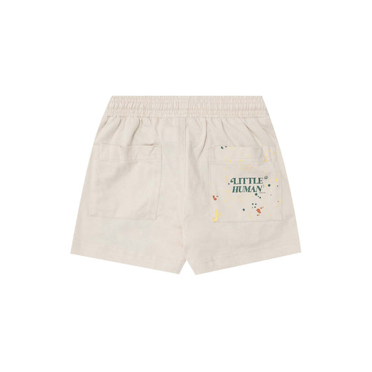 "PAINT SPLAT" LITTLE HUMAN™ PLEATED SHORTS IN OAT