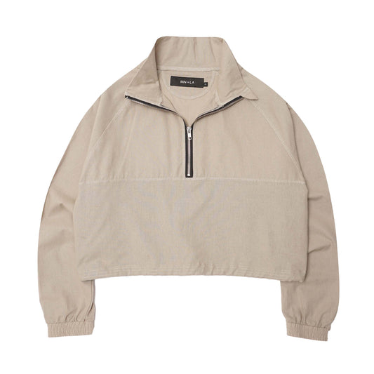 LINEN QUARTER ZIP L/S TEE V2 IN DUNE