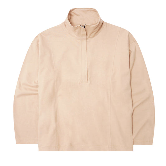QUARTER ZIP L/S TEE IN ALABASTER