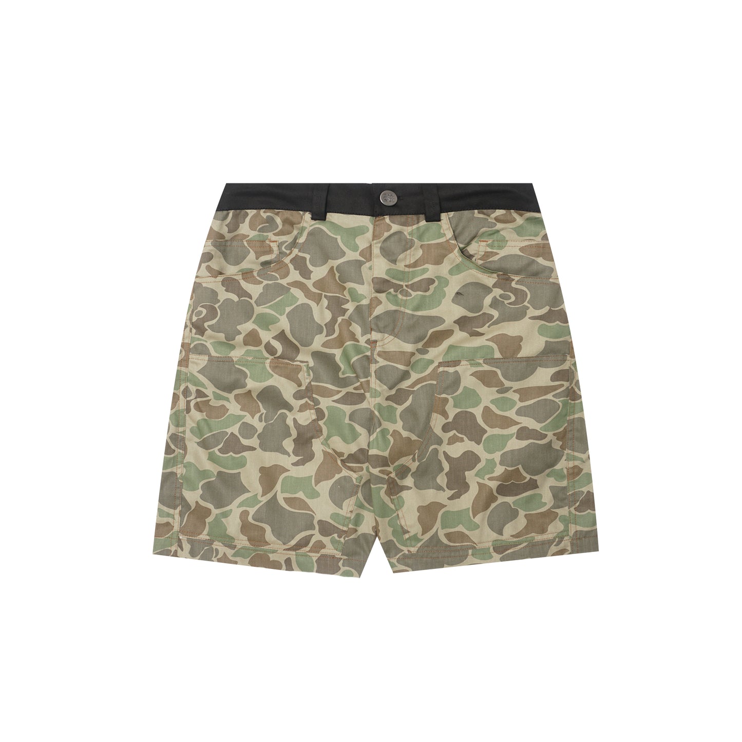 M+ DOUBLE KNEE PHAT SHORTS IN DUCK CAMO